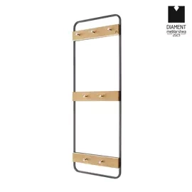 Wieszak MODULO czarny z naturalnym dębem mini