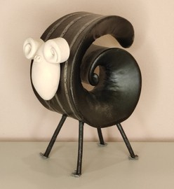 BARANEK kręcony ceramiczny czarny duży