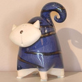  Kot ceramiczny pękaty ciemno-niebieski