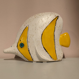 RYBA ceramiczna Paletka kremowa pasy duża