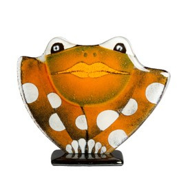 ŻABA szklana pomarańczowa niska