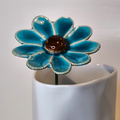 KWIAT ceramiczny turkusowy duży