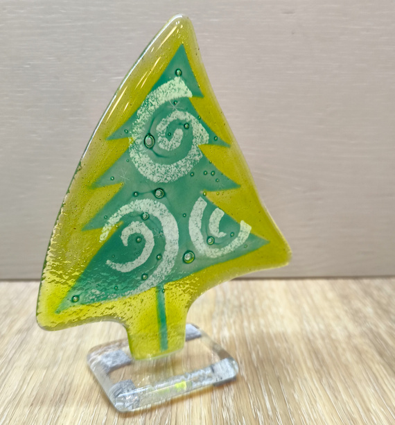 CHOINKA zielona szklana mini