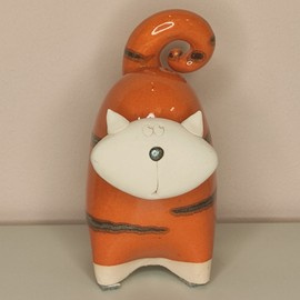 Kot ceramiczny pękaty pomarańczowy