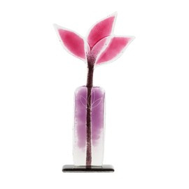 Kwiat szklany duży 29 fioletowy