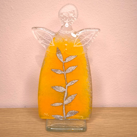 ANIOŁEK szklany bursztynowy