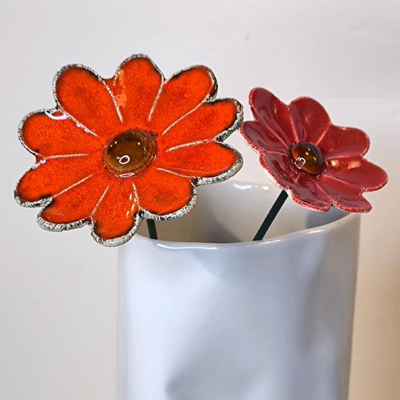 KWIAT ceramiczny czerwony mały