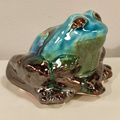 ŻABA ceramiczna turkusowa-metaliczna