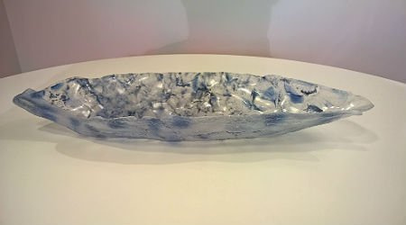 PATERA łódka przeżroczysta z elemantami niebieskiego.