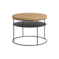 Stolik AMSTERDAM z półką mały na czarnym stelażu