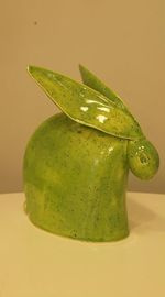 Zając ceramiczny duży zielony