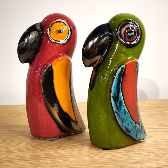 Papuga ceramiczna zielona mała