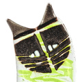 KOT szklany zielono-czarny mały