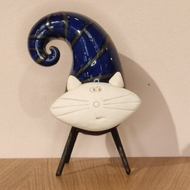 Kot ceramiczny mały granatowy