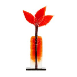 Kwiat szklany duży 29 czerwony