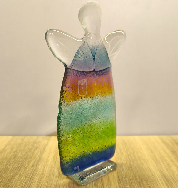 ANIOŁEK szklany wielokolorowy 2