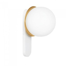 Lampa ścienna KUUL D biała z mosiężnym detalem