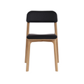 Krzesło MAGNUS dębowe czarna ekoskóra