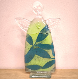 ANIOŁEK szklany seledynowo zielony