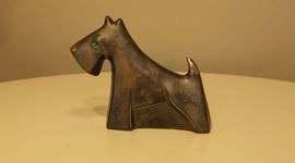 PIES ceramiczny sznaucer czarny