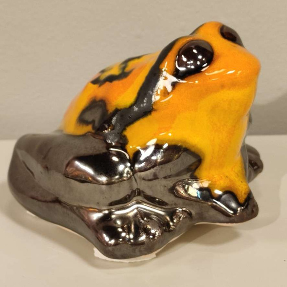 ŻABA ceramiczna żółto-metaliczna