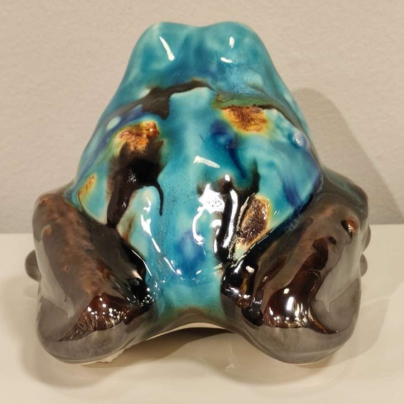 ŻABA ceramiczna turkusowa-metaliczna