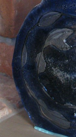 KOT szklany siedzący niebieski ŁośDESIGN