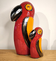 Papuga ceramiczna czerwona duża