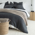 Narzuta MOYHA Wełniny splot grafitowa 