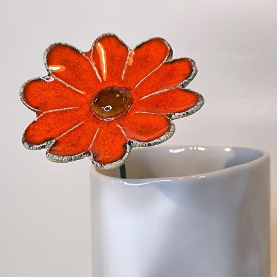 KWIAT ceramiczny czerwony duży