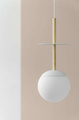 Lampa wisząca PLAAT A biała-mosiądz