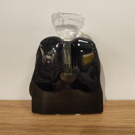 ŚWIECZNIK szklany czarny pojedyńczy