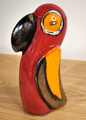 Papuga ceramiczna czerwona mała