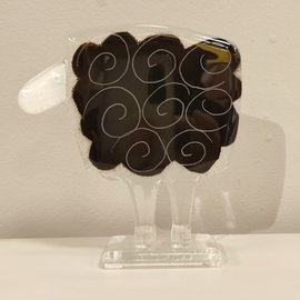 BARANEK szklany duży czarny