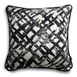 Poduszka biała z geometrycznym wzorem 45x45