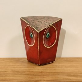 SOWA ceramiczna czerwona mała