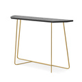 Konsola FERRO  z litego czarnego dębu ze złotą nogą