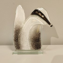 BORSUK szklany czarno-biały