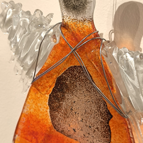 ANIOŁ szklany pomarańczowy wiszący ŁośDESIGN