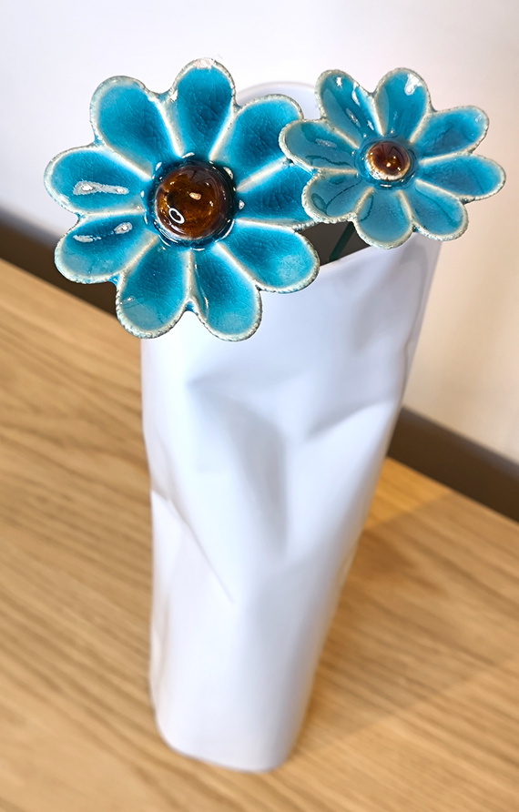 KWIAT ceramiczny turkusowy mały