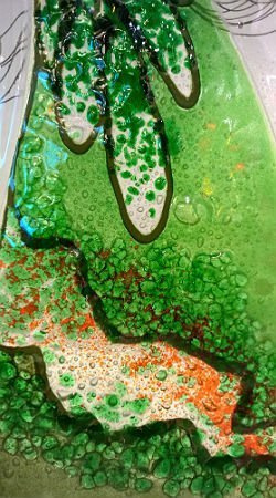 ANIOŁ zielony szklany