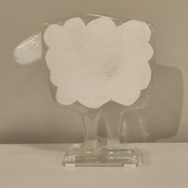 BARANEK szklany biały duży