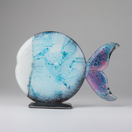 Ryba szklana FISH niebieska