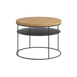 Stolik AMSTERDAM z półką mały na czarnym stelażu