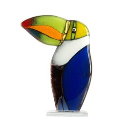 TUKAN szklany mały zielony dziób