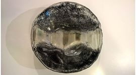 Patera szklana grafitowa mała