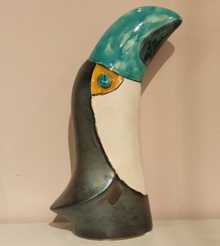 TUKAN ceramiczny turkusowy duży