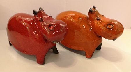 HIPOPOTAM ceramiczny pomarańczowy