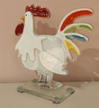 Kogut szklany biały
