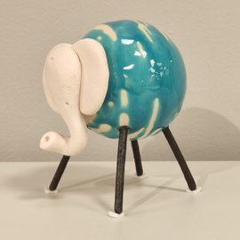 SŁOŃ ceramiczny Kulka turkusowy